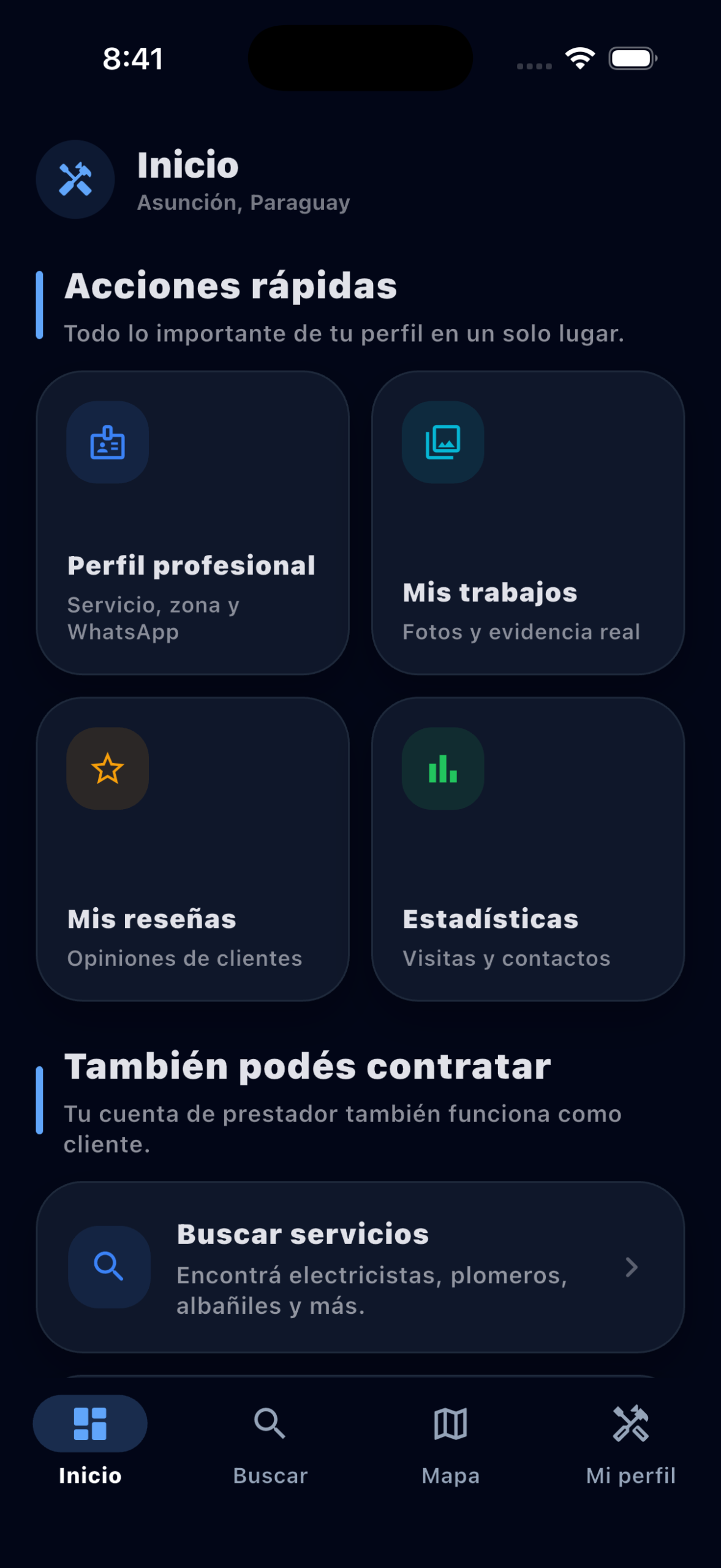 Panel prestador